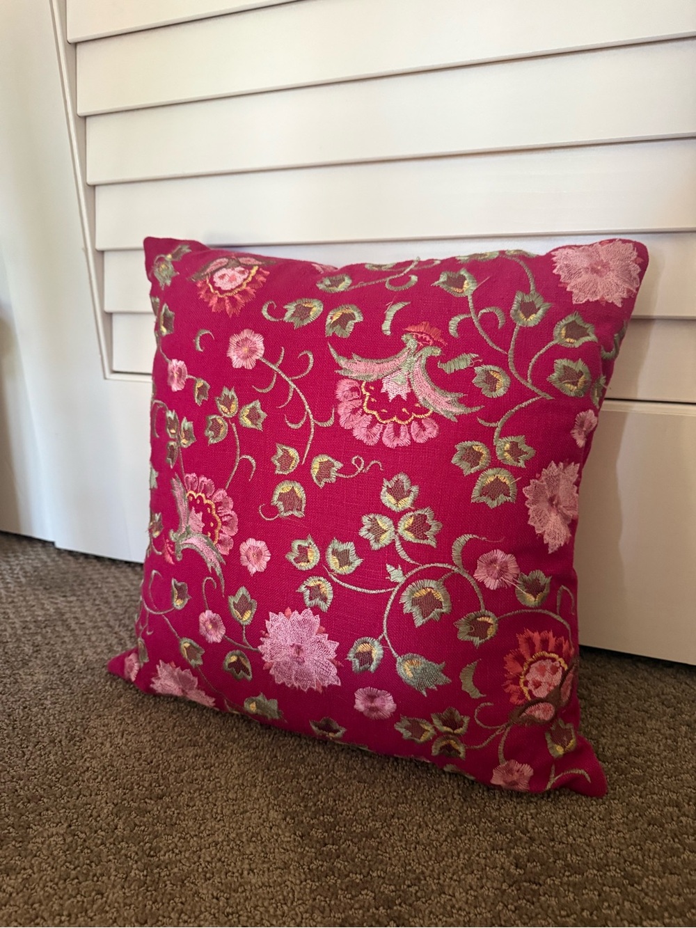 Target Pink Embroidered Floral Throw pillow